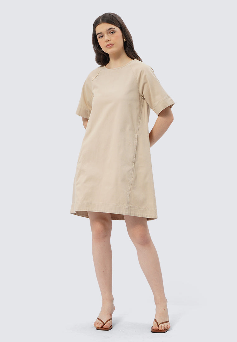 L'Autre Chose Black Embellished Short Sleeves Mini A-line Dress