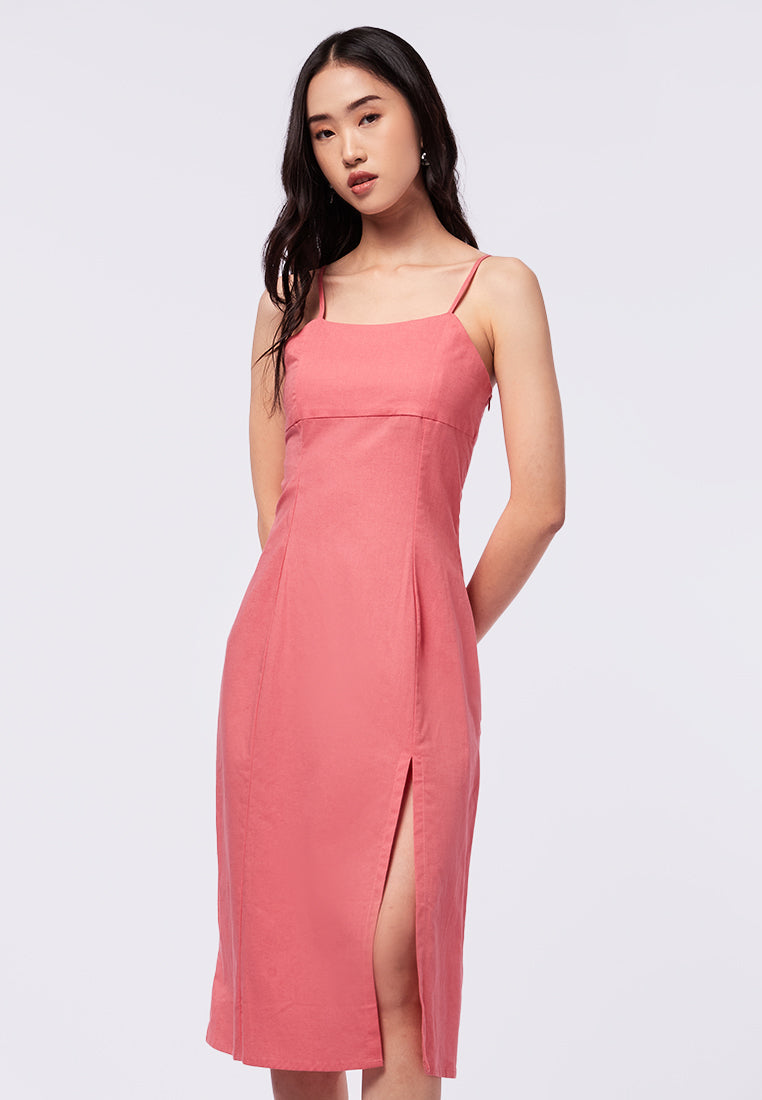 Strappy Midi Dress with Back Smock Details – et cetera