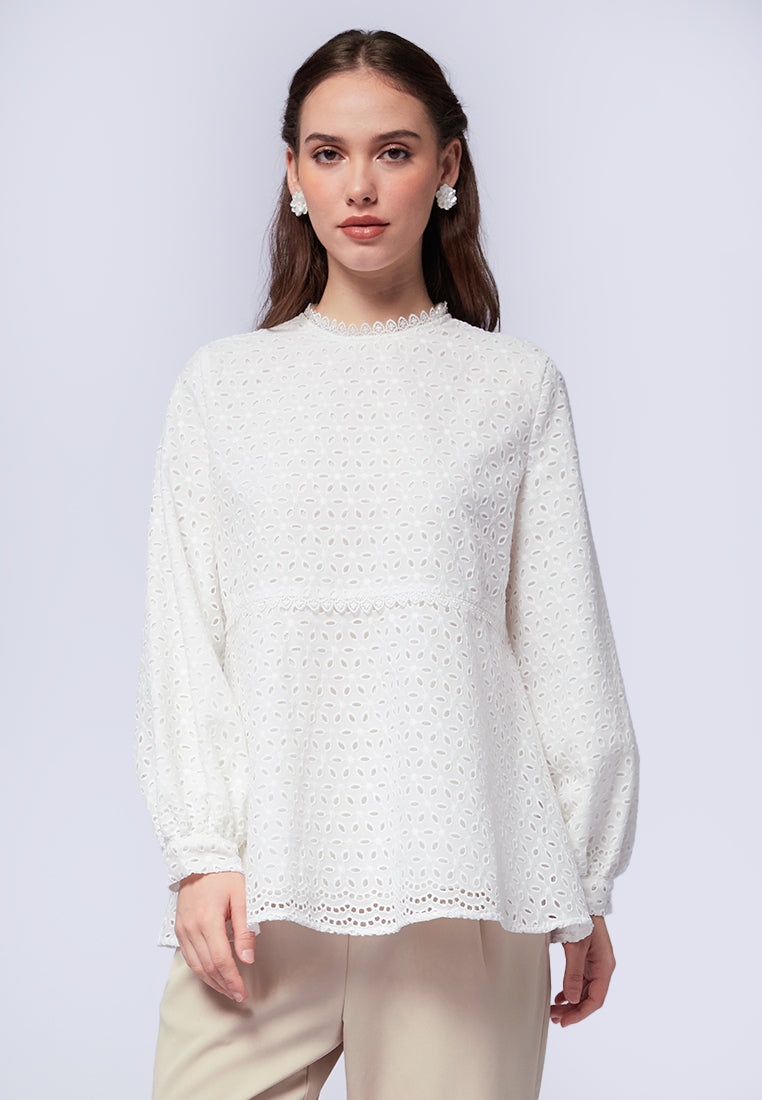 Dawning Peplum Blouse Off White