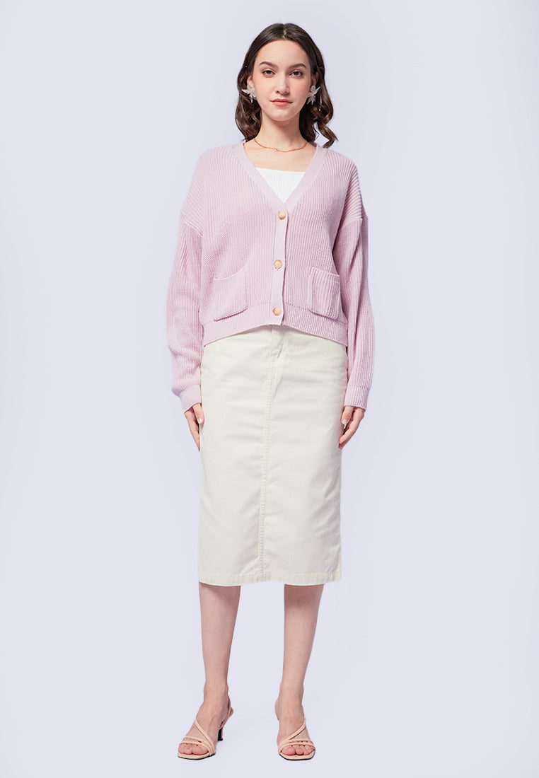 THE TOE Celle layered Cardigan pink Women's Sweaters | Pullovers