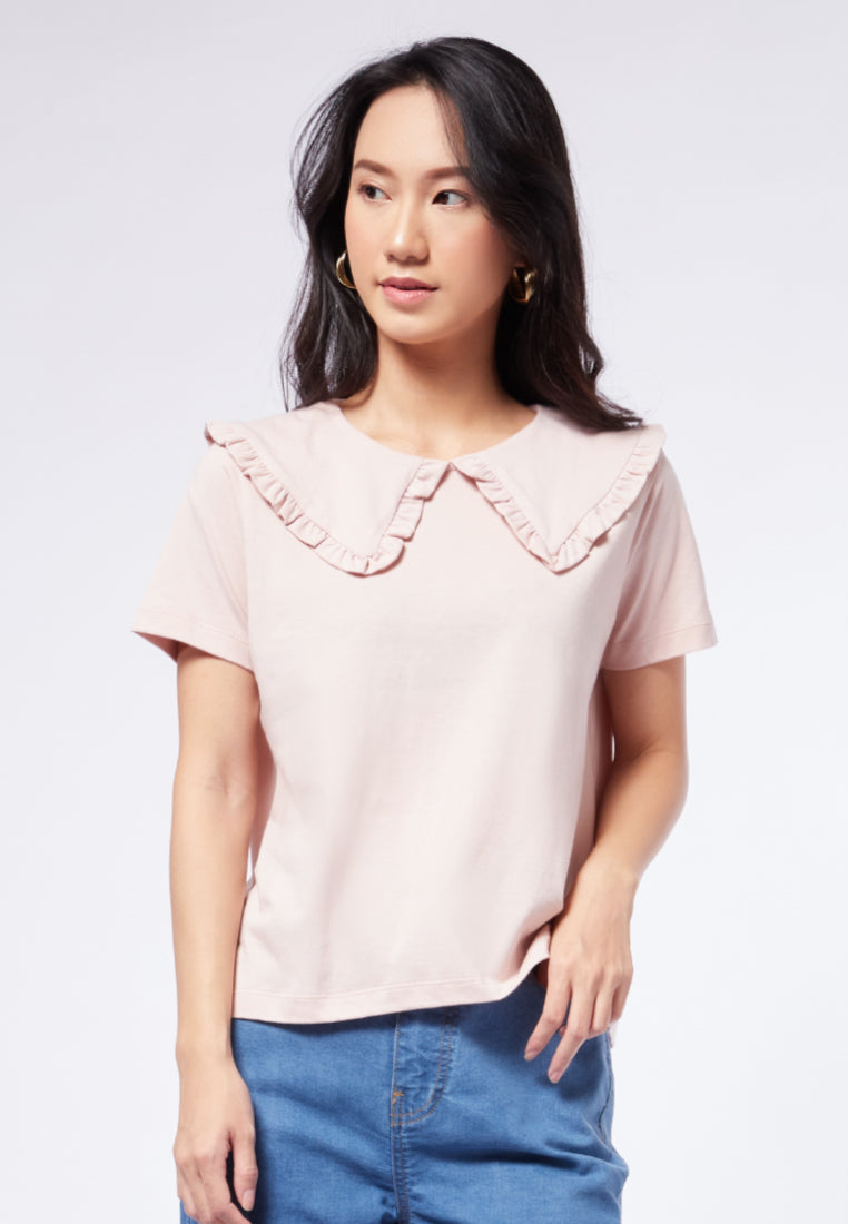 Short Sleeve Top with Peterpan Collar – et cetera